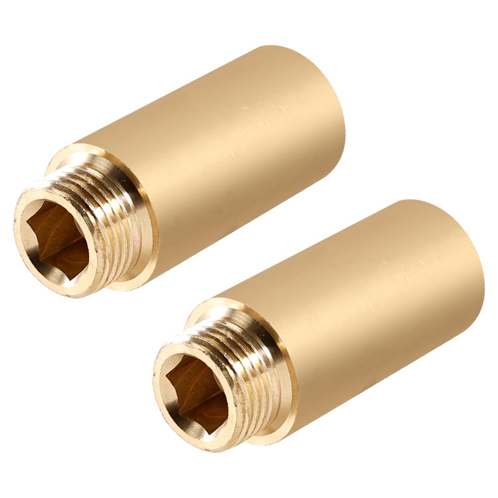 Brass Tap Extension 1/2 Inch x 50 mm, DN15 Thread Extension, 1/2 Inch Female x 1/2 Inch External Thread
