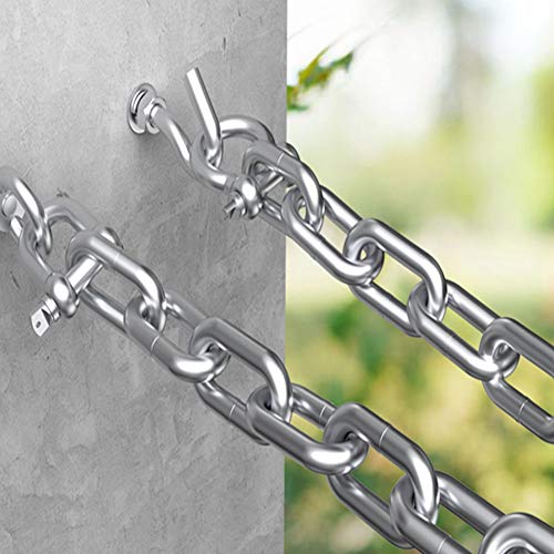 KAIISSA Edelstahlkette Starke, Hochbelastbare Geschweißte Kettenglieder zum Aufhängen von Zäunen, Gehen mit der Hundekette, Schwenkkette, Trocknen der Wäschekette Maximale Belastung 200KG, 1M