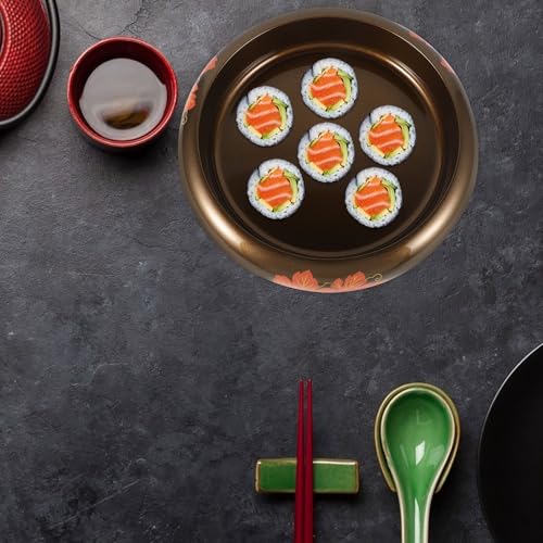 Plato redondo para sushi estilo japonés con diseño maple miniatura 6