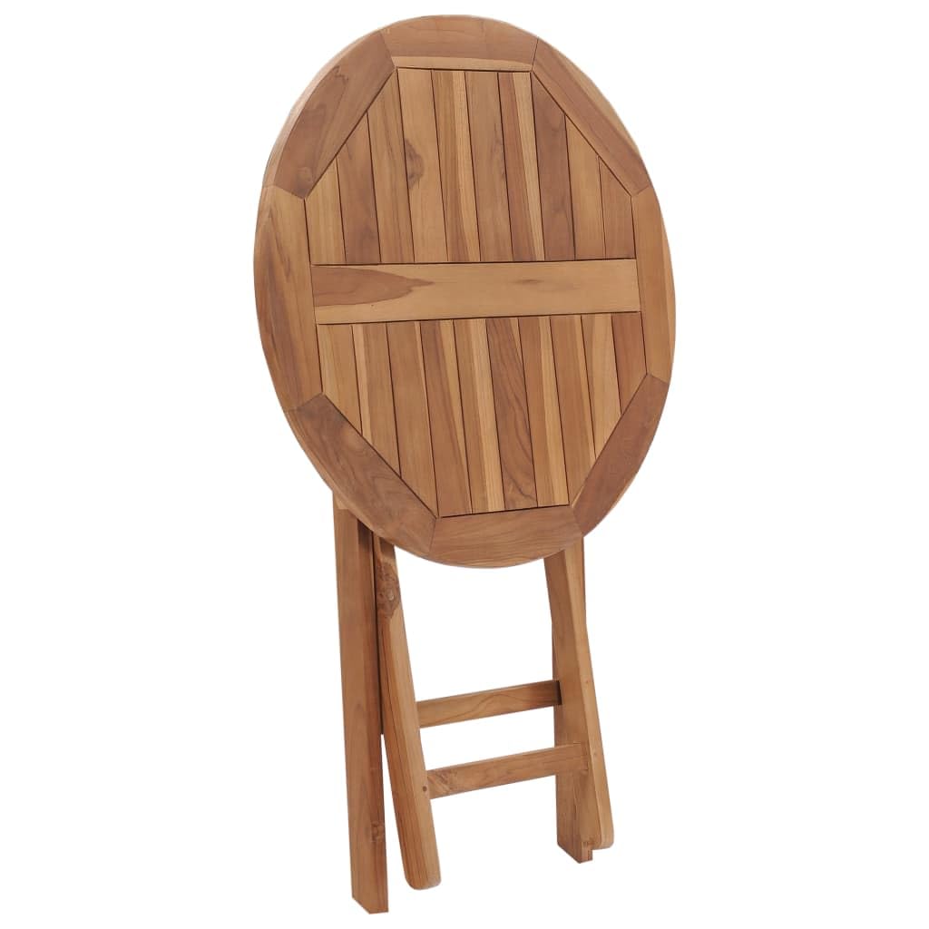 Tavolo da giardino pieghevole in legno di teak, 60 x 75 cm, resistente alle intemperie, per terrazza, balcone, veranda, tavolo da bistrot salvaspazio per giardino, campeggio, barbecue e