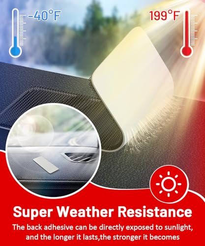 Image of Heat Resistant Hook and Loop Strips, Heavy Duty & Waterproof, Strong Hold for Car Mats Outdoor Indoor Use, 20 Sets 3.2x1.2 Inch Black