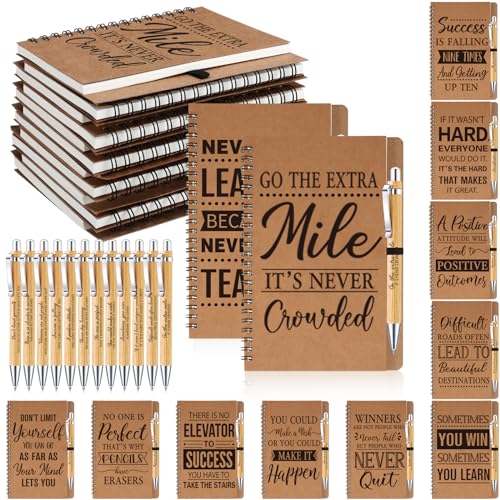 72 Carnets Kraft avec Stylos Bambou Geyoga pour Bureau et Cadeaux