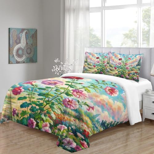 Linge de lit pétunia 3D de qualité supérieure en microfibre douce avec zip invisible - 5