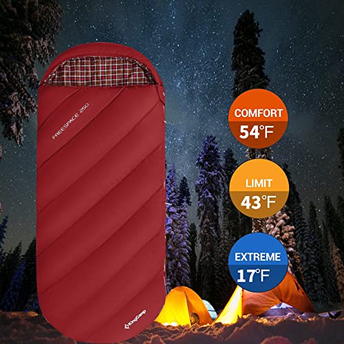 KingCamp Sleeping Bags, Big and Tall Flannel Sleeping Bag for Adults, Lightweight, Portable, Extra Wide Sleep Bag for Camping Backpacking Perfect for Cold and Warm Weather Outdoor Gear miniatura 3