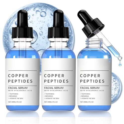Image of Xivicii 3 Pcs copper Peptides Serum for Face with Ghk-Cu and Hyaluronic Acid, Anti Aging Firming Hydrating Facial Serum