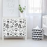 Aufkleber für Kindermöbel, selbstklebend, Möbel, Kinderzimmer und Baby, selbstklebend, skandinavische Holztiere, 40 x 60 cm