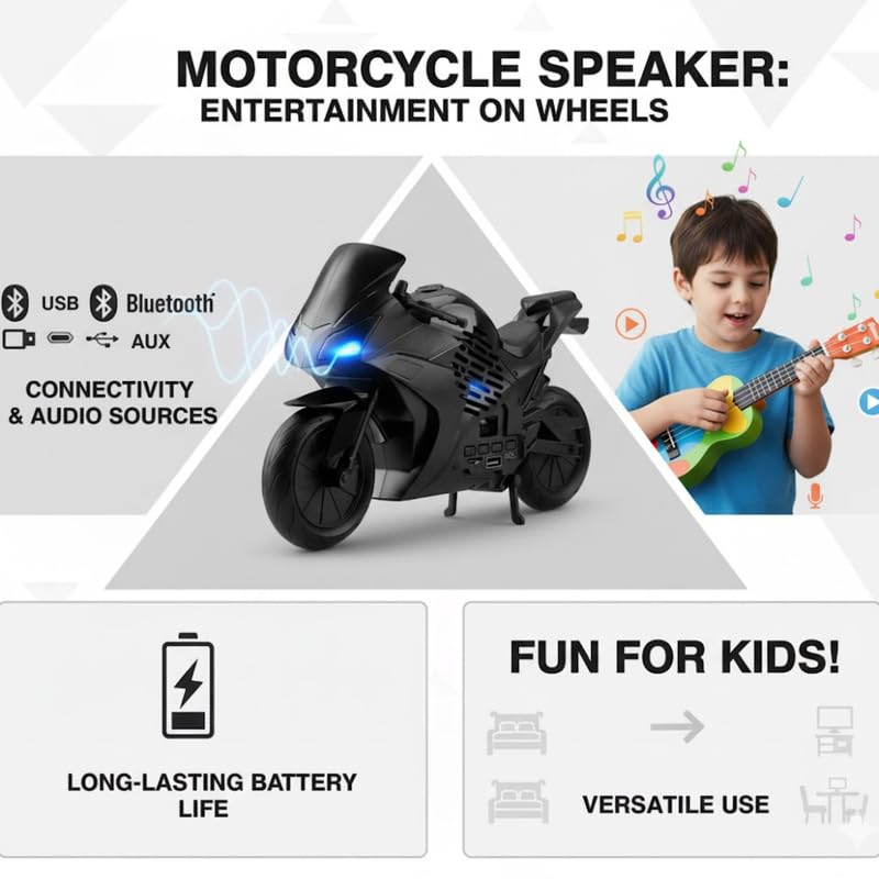 Image of Drumstone (𝟏𝟎 𝐘𝐄𝐀𝐑 𝐖𝐀𝐑𝐑𝐀𝐍𝐓𝐘 Sports Bike Portable Bluetooth Speaker | 5W Power with 1200mAh Battery | Stylish Sports Bike Design Wireless Speaker for Home, Office & Outdoor Use
