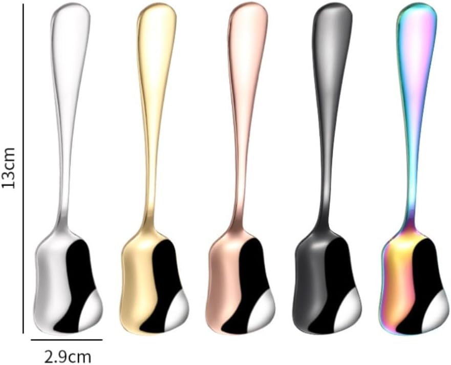 Spoons, Spoons 5-piece Set Of Stainless Steel Small Spoon Creative Coffee Spoon Dessert Pudding Cake Spoon Household Seasoning Spoon