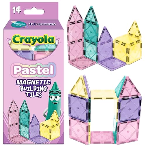 CreateOn Crayola Magnetic Tiles, Building Set for Kids, Magnetic Building