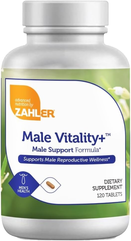Zahler Male Vitality+ and Fertility Supplements, Male Formula Supporting Energy and Reproductive Wellness, Certified Kosher, 120 Tablets