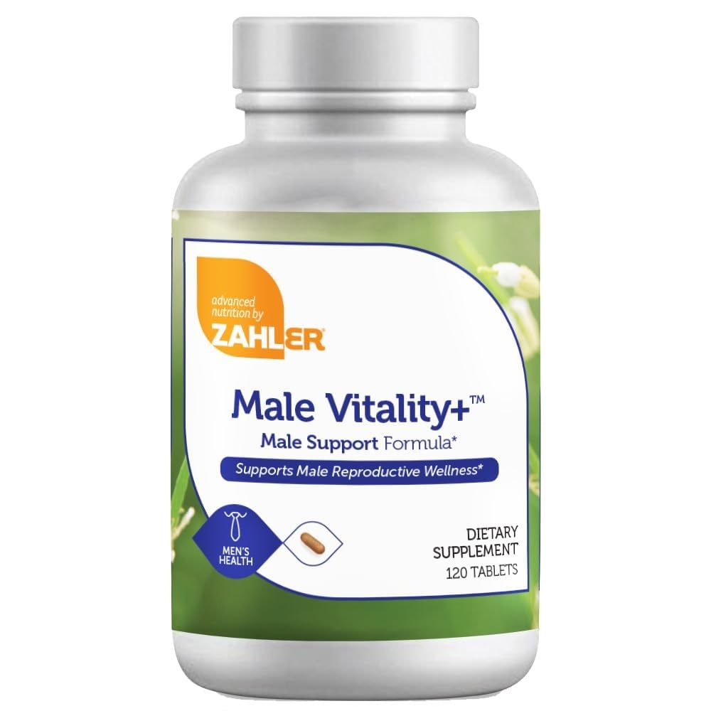 Zahler Male Vitality+ and Fertility Supplements, Male Formula Supporting Energy and Reproductive Wellness, Certified Kosher, 120 Tablets
