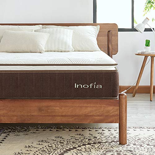 Inofia Federkernmatratze 90x200 Matratze 7-Zonen Taschenfederkernmatratze H3, Wave Memory Foam, Naturbrown Elite Collection, Höhe 25 cm, Oeko-TEX® 100, 100 Nächte Probeschlafen,10 Jahre Garantie