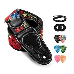 BIPROS Sangle de Guitare avec 6 médiators 2 serrures for Basse de Guitare Acoustique électrique (Color : Purple) - Les Beatles, Paul McCartney, John Lennon, RIngo Starr, George Harrison BIPROS Sangle de Guitare avec 6 médiators 2 serrures for Basse de Guitare Acoustique électrique (Color : Purple) – Image 4