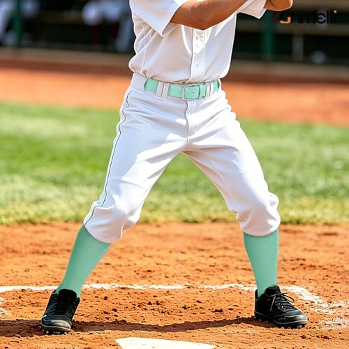 Image of VONMELLI Youth Baseball Belt and Socks Combo, Elastic Softball Belts and Socks for Boys and Adult (2 Pairs of Socks & 1 Belt)