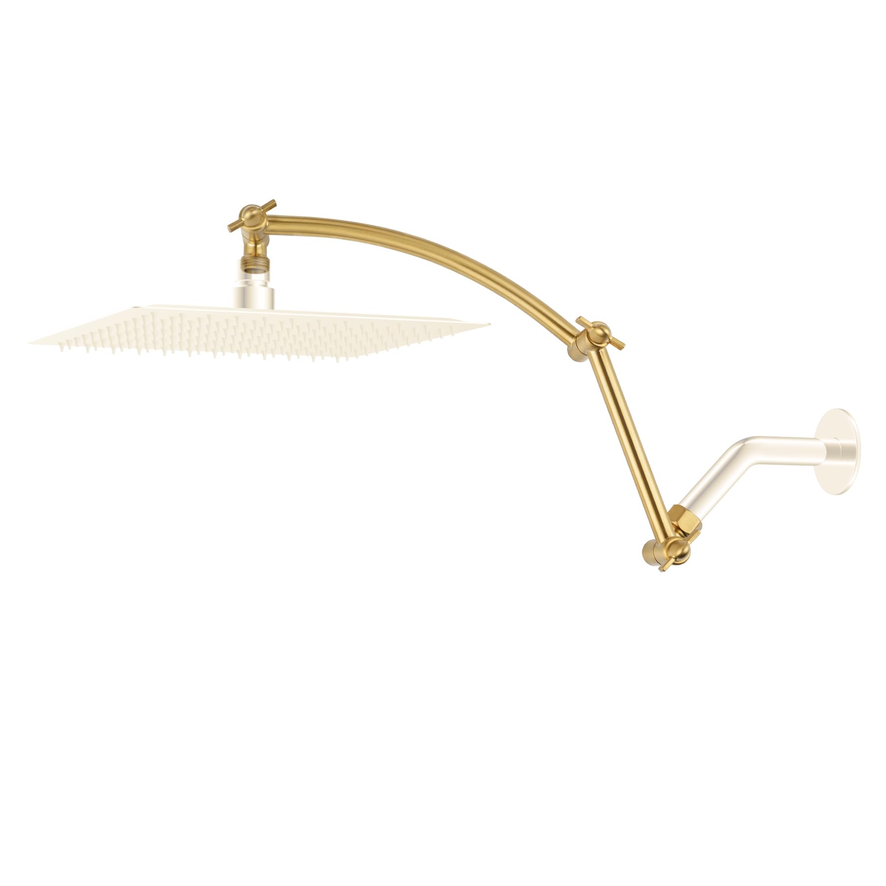 Photo 1 of Hibbent 16" Metal Shower Extension Arm, Brushed Brass