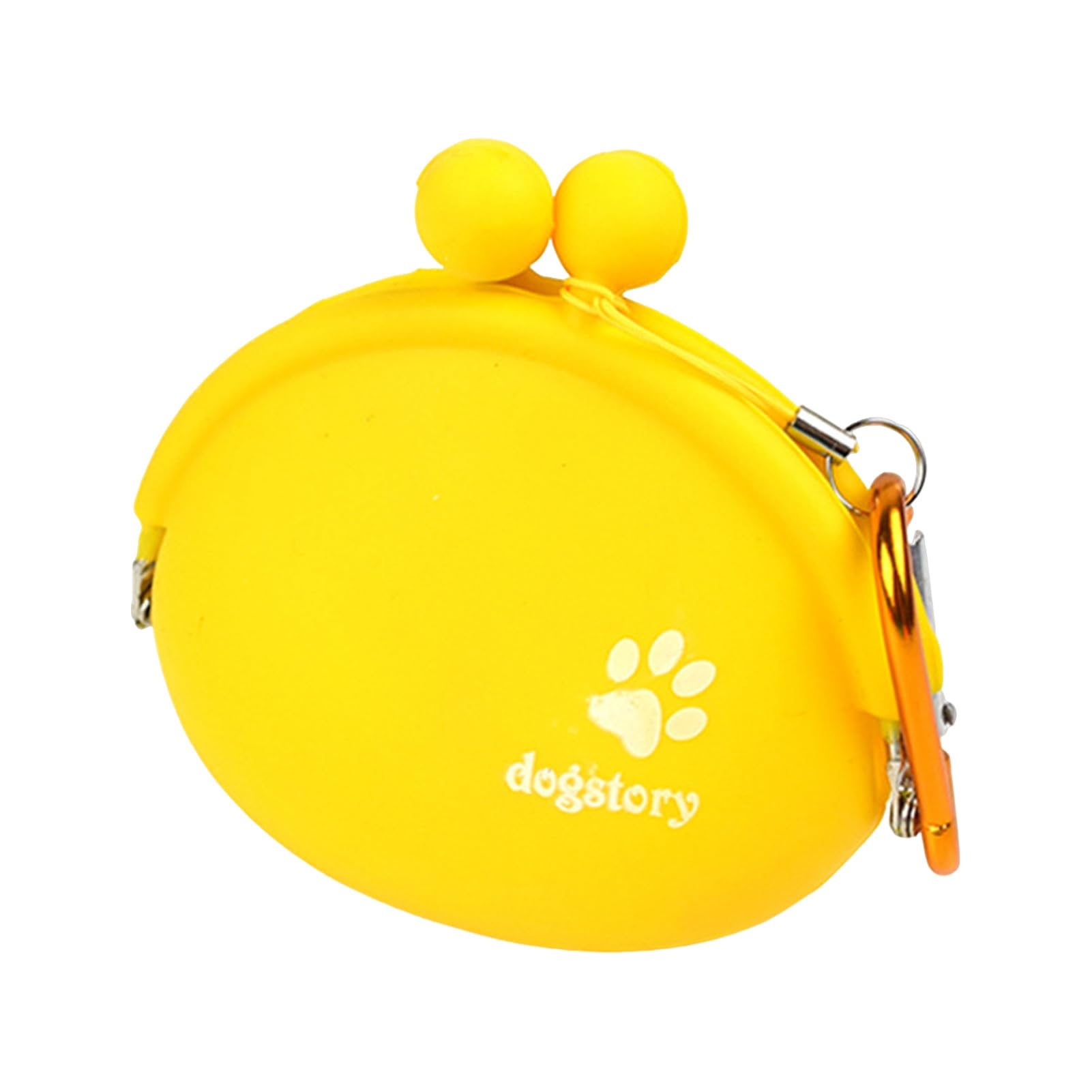 Shienfir Silicone Dog Treat Bag Dishwasher Safe Pet Snack Container Silicone Dog Treat Pouch Portable Pet Snack Bag for Outdoor Training Yellow