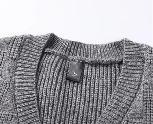 Sleeveless Knit Vests for Men V-Neck Thick Warm Sweater Casual Waistcoat Tops3