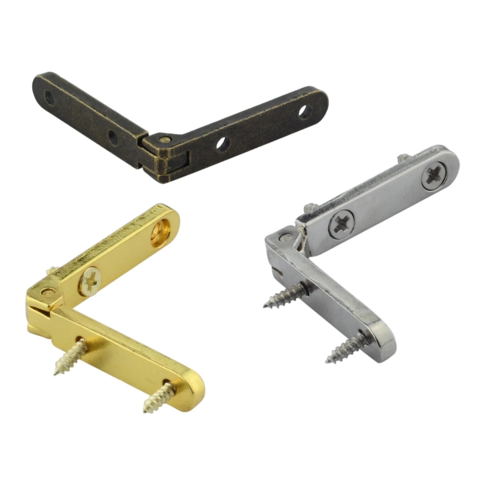 Rmwkrmogrf O Zinc Alloy Small Hinges Wooden Case Cupboard Cabinet Toolbox 90 Degree Folding Hinge W/Screw 30 * 6Mm 10Pcs(O)