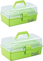 Vista 8 de Caja de almacenamiento de plástico transparente de tres capas de 12 pulgadas, caja de herramientas, organizador multiusos y estuche