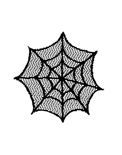 Heritage Lace Spider Web 6-Inch Round Doily, Black, Set of 6