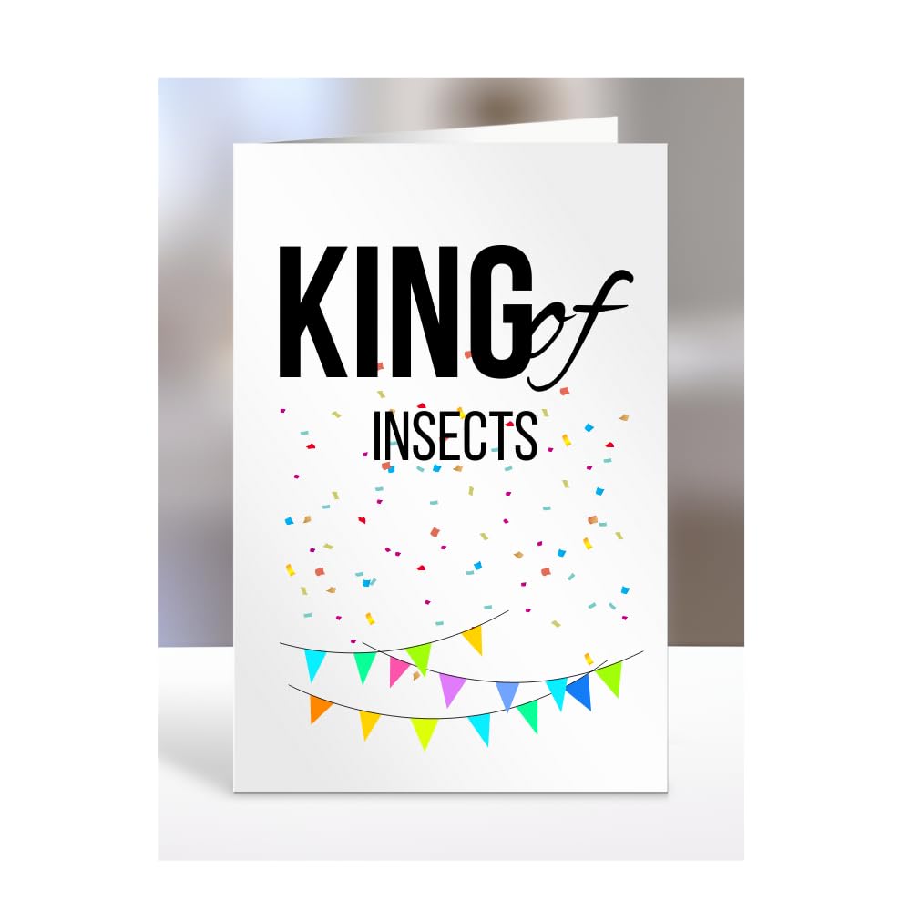 Funny, Joke, Card for Someone loves Insects, Birthday Gifts For Men, Male, Him, Man, Work, Colleagues, Presents for Christmas, King of, A5-240_125 โ image 1