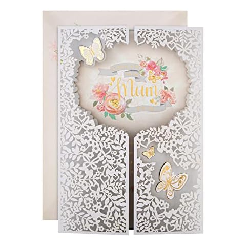 Tarjeta de felicitación del Día de la Madre de Hallmark con diseño de corte láser Cover