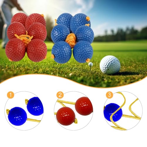 Vaveren 6Pcs Ladder Balls Ladderballs Practical Improve Hand Eye Coordination Golf Balls Backyard Game for Family Player Kids Adults
