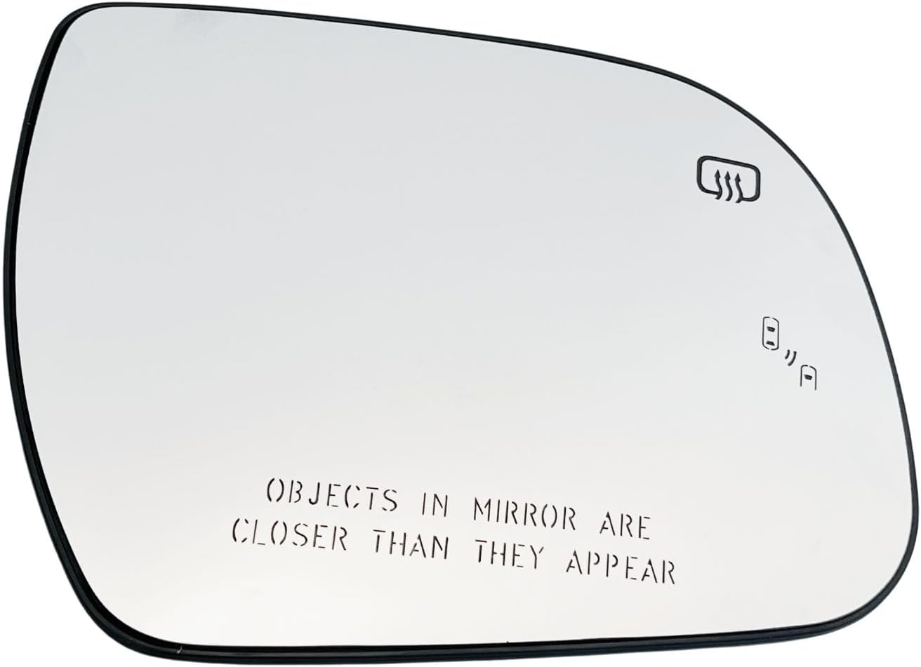 Right Passenger Side Mirror Glass Heat Blind Spot Without Auto Dimming Compatible with for Toyota Sienna 2011-2020 Passenger Blind Spot No-Anti-glare?2 PIN ?