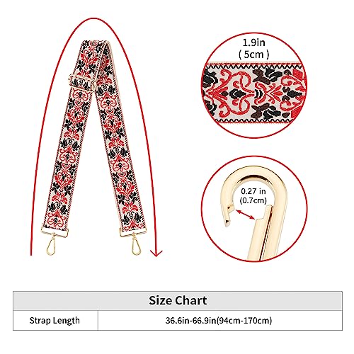Image of Wide Shoulder Strap Adjustable Replacement Belt Guitar Style Crossbody Bag Handbag Strap Multicolor Canvas Straps(Wide:2in)(Color50)