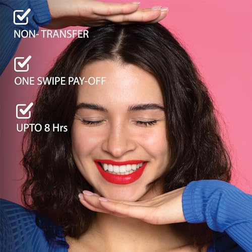 Image of Blue Heaven Non Transfer Matte Lip Color, Long Lasting upto 8 hrs, Light Weight & Smudge Proof, Non Transfer Liquid Lipsticks for Women, 101, 2.8ml