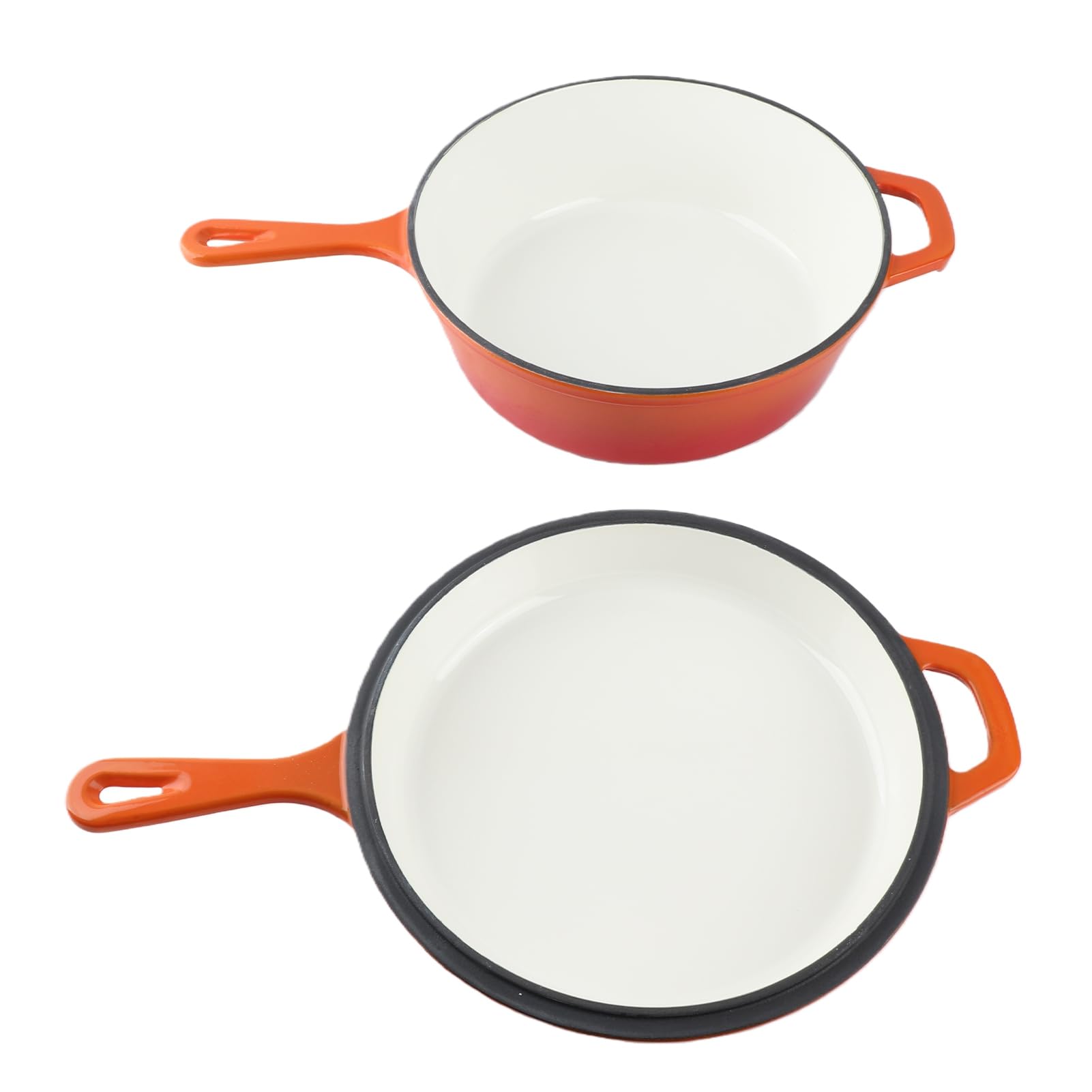 Tangxi Nieprzywierająca Patelnia żeliwna, Okrągła 10,2 Cala (ORANGE)