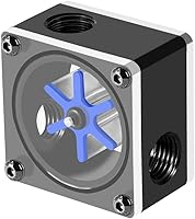 Vista 8 de Diyeeni Indicador de medidor, medidor de PC de rosca G1/4, impulsor de 6 vías de 3 vías medidor de refrigeración por agua para PC, con anillo