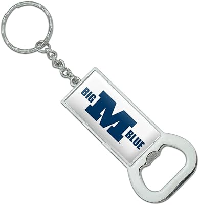 Graphics and More Millikin University Secondary Logo Keychain Rectangle Chrome Plated Metal Bottle Cap Opener