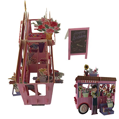 Akeydeco Pop Up Birthday/Greeting Cards, 3D Pop Up Cake Cards Handmade Birthday Party Pop Out Cards With Envelopes For Sister/Mom/Wife/Kids/Boy/Girl/Friend 4 Pack #TOP1