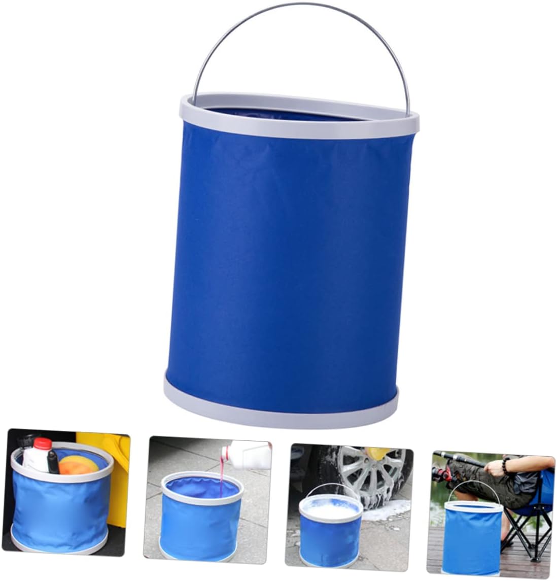 Alipis Large Capacity Collapsible Bucket Drainage Foldable Wash Basin Camping Lid