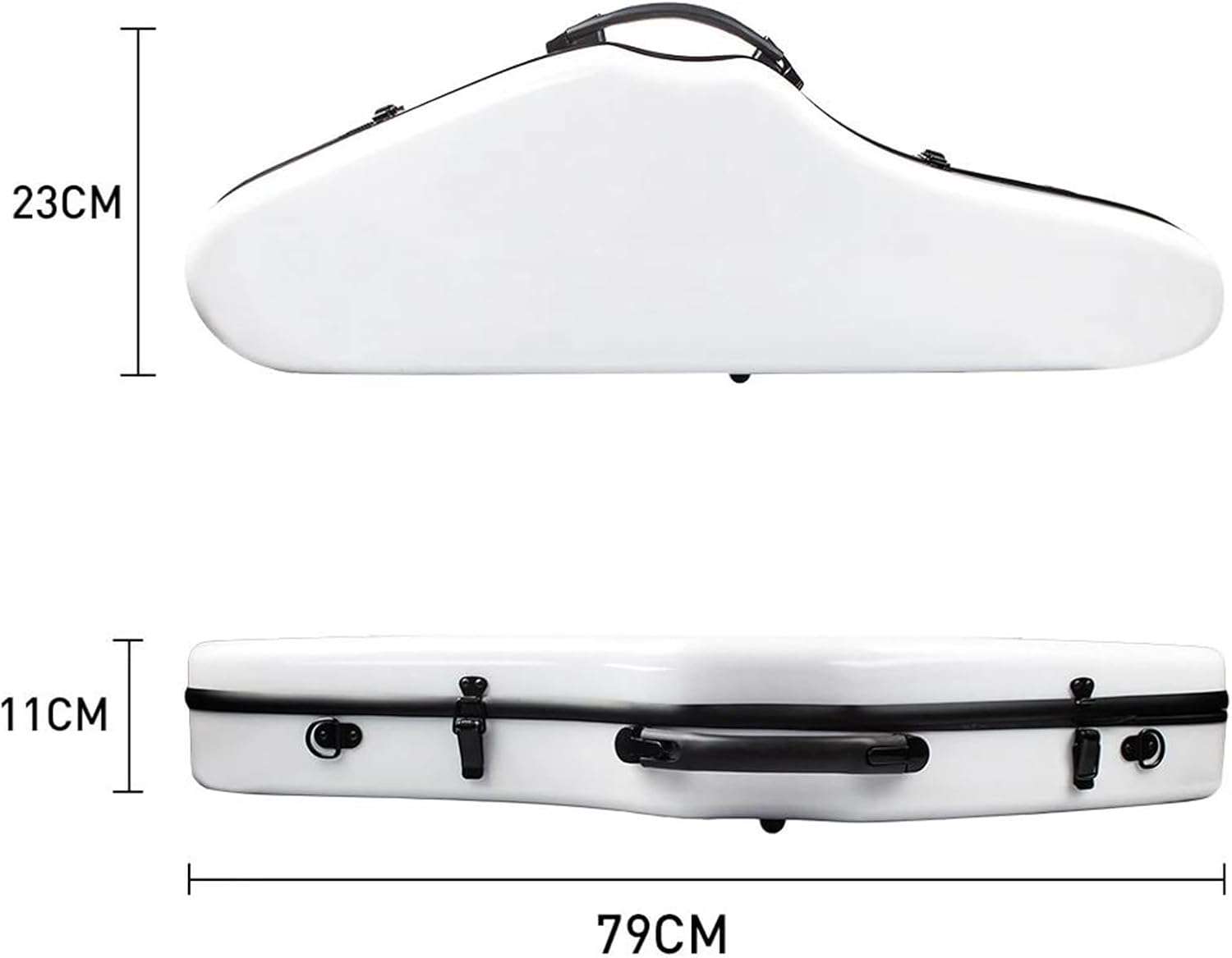Violin instrument case Triangular Violin Case 4/4 Fiber Violin Storage Performance Bag Hard Case For Acoustic/Electric Violin(White)