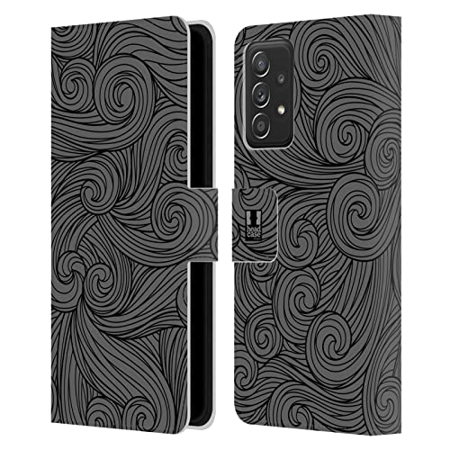 Funda tipo libro Galaxy A52 con tarjetero interno y protección integral gris oscuro