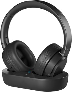 ANSTEN 【𝟐𝟎𝟐𝟑 𝐔𝐩𝐠𝐫𝐚𝐝𝐞𝐝】 Wireless Headphones for TV Watching with Digital Optical RCA AUX Bluetooth Transmitter Charging Dock, Over Ear Headset for Seniors, 30 Hrs Playtime, Plug n Play