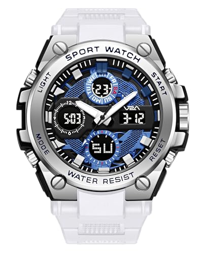 Image of V2A Stryke-TERRAX 5220 Analog-Digital Sports Watch for Men | Bold 3D Dial Design | 50M Waterproof Quartz Watch with Alarm, Stopwatch, Day-Date & Backlight | Rugged Everyday Performance