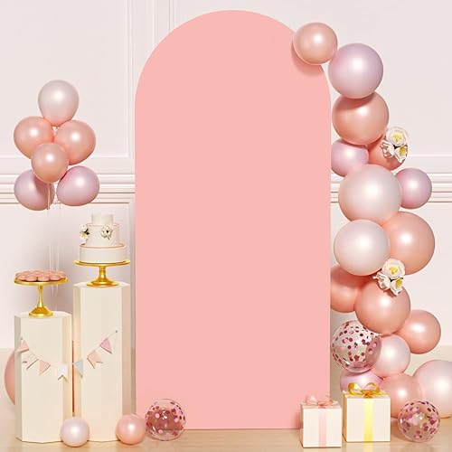Cubierta de arco de boda de elastano, cubierta de fondo de arco de rosa polvorienta, cubierta de fondo de arco de 6.6 pies, cubierta de arco