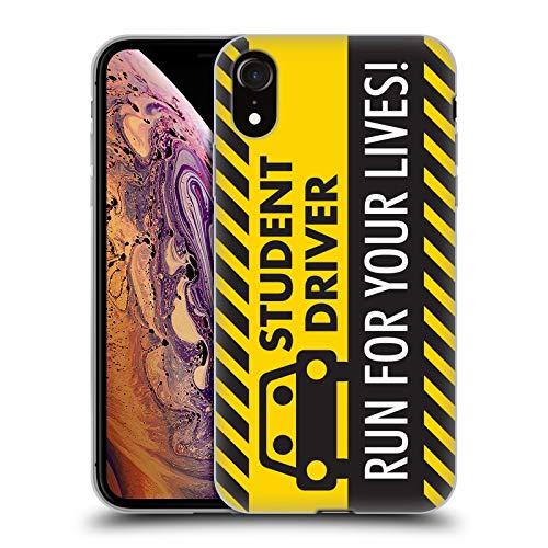 Head Case Designs Car Humour Student Driver Signs Soft Gel Case and Matching Wallpaper Compatible with Apple iPhone XR