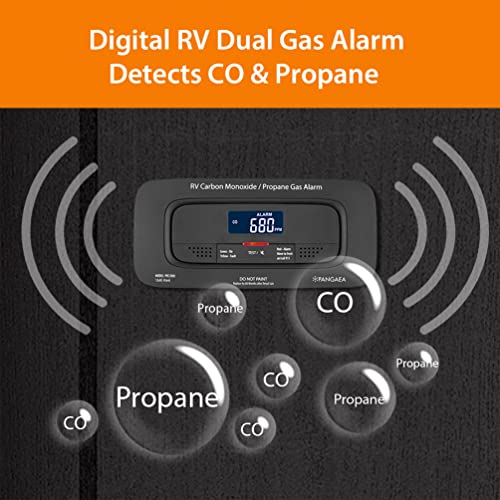 Pangaea Rv Carbon Monoxide & Propane Dual Gas Detector - Hard-Wired Dc 12V, Large Lcd Display, 85Db Loud Alarm, Easy Rest/Test Button - Ultimate Safety For Your Adventures #TOP1
