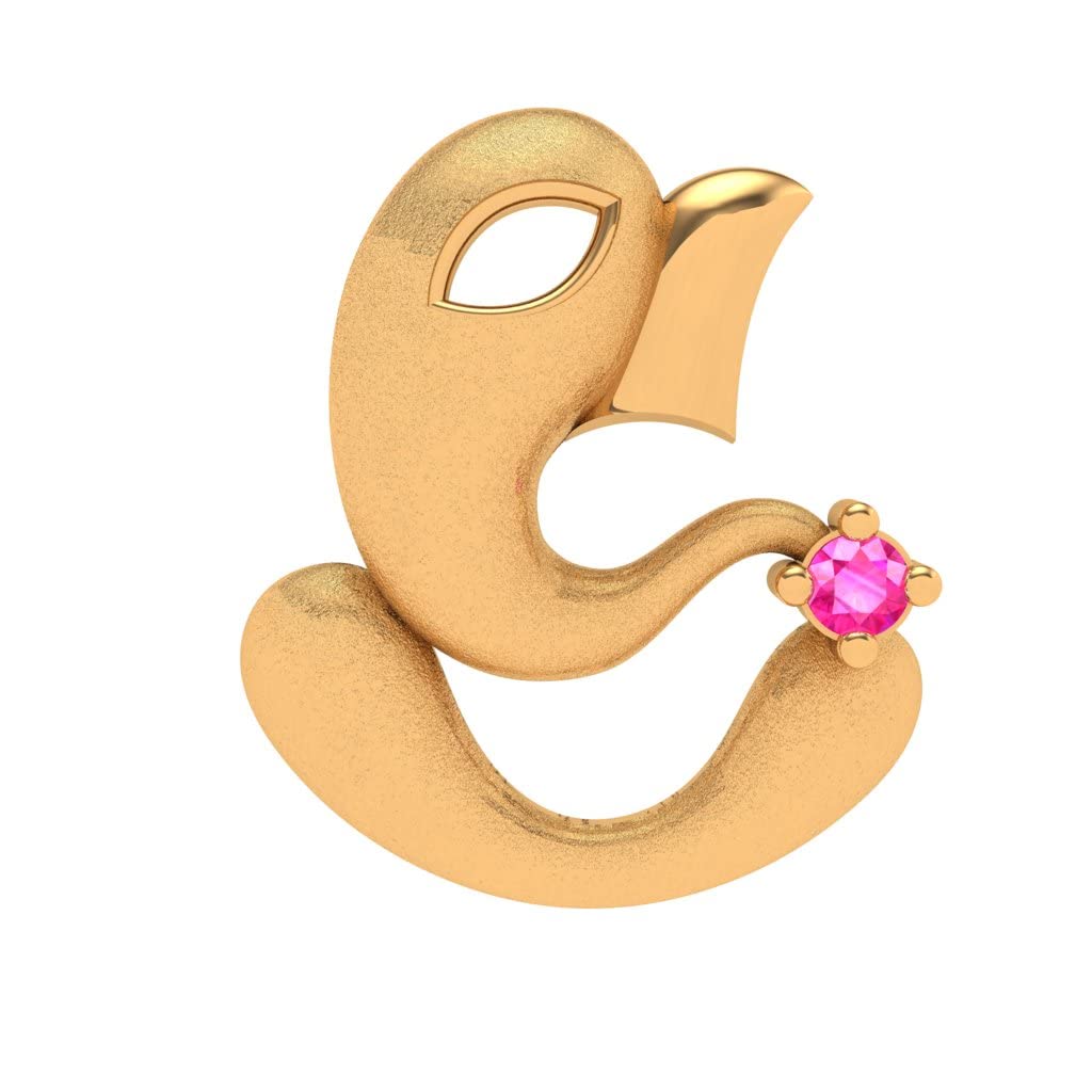 p.c. chandra jewellers 14KT (585) Yellow Gold BIS Hallmark Shree Ganesh Pendant For Women - 0.55 Grams-picture-30