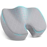 TushGuard Office/Car Seat Cushion, Non-Slip Sciatica & Back Coccyx Tailbone Pain Relief Chair Pad, Memory Foam Butt Pillow for Computer Desk, Wheelchair, Driving (Light Grey)