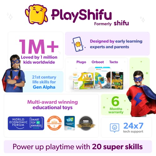 PlayShifu Educational Globe for Kids - Orboot Earth (Globe + App) Interactive AR World Globe | 400 Wonders, 1000+ Facts | STEM Toy Gifts for Kids 4-10 Years | No Borders, No Names on Orboot Globe