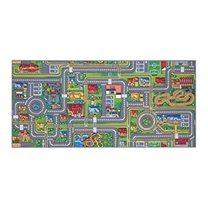 Carpet Studio Anti-Slip Speelmat Auto, 95x200cm, Kindertapijt voor Slaapkamer, Kinderkamer & Speelkamer, Jongen & Meisje, 30°C Wasbaar – Playcity