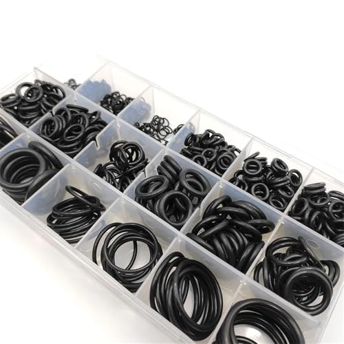 Kit de joints d'étanchéité NBR de 740 pièces en caoutchouc noir avec boîte