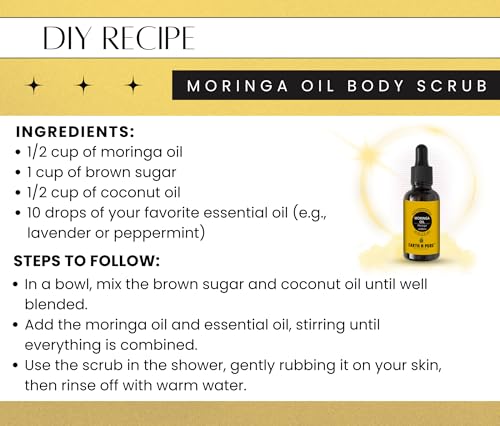 Image of Earth N Pure Moringa Oil Cold Pressed, Natural and Therapeutic Grade 250 ml