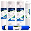 Flotronix 1–5 Stage RO Water Filter Replacement Set – 50 GPD Reverse Osmosis System Kit with 1/4" Output – Compatible with APEC & Most Standard RO Systems – Sediment, Carbon, Membrane & Post Filter