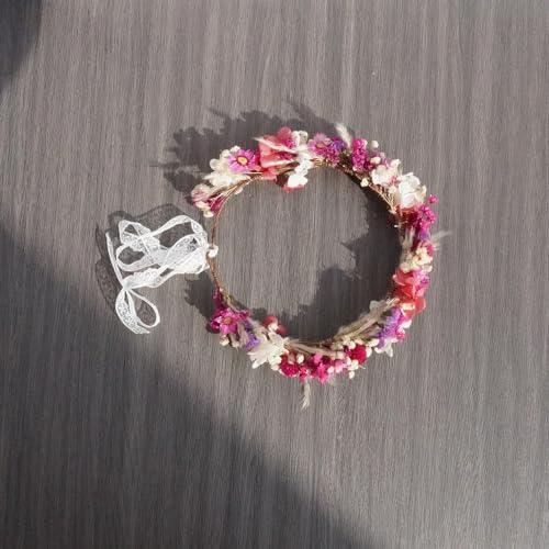 Corona de flores secas para boda, niños y recién nacidos miniatura 1